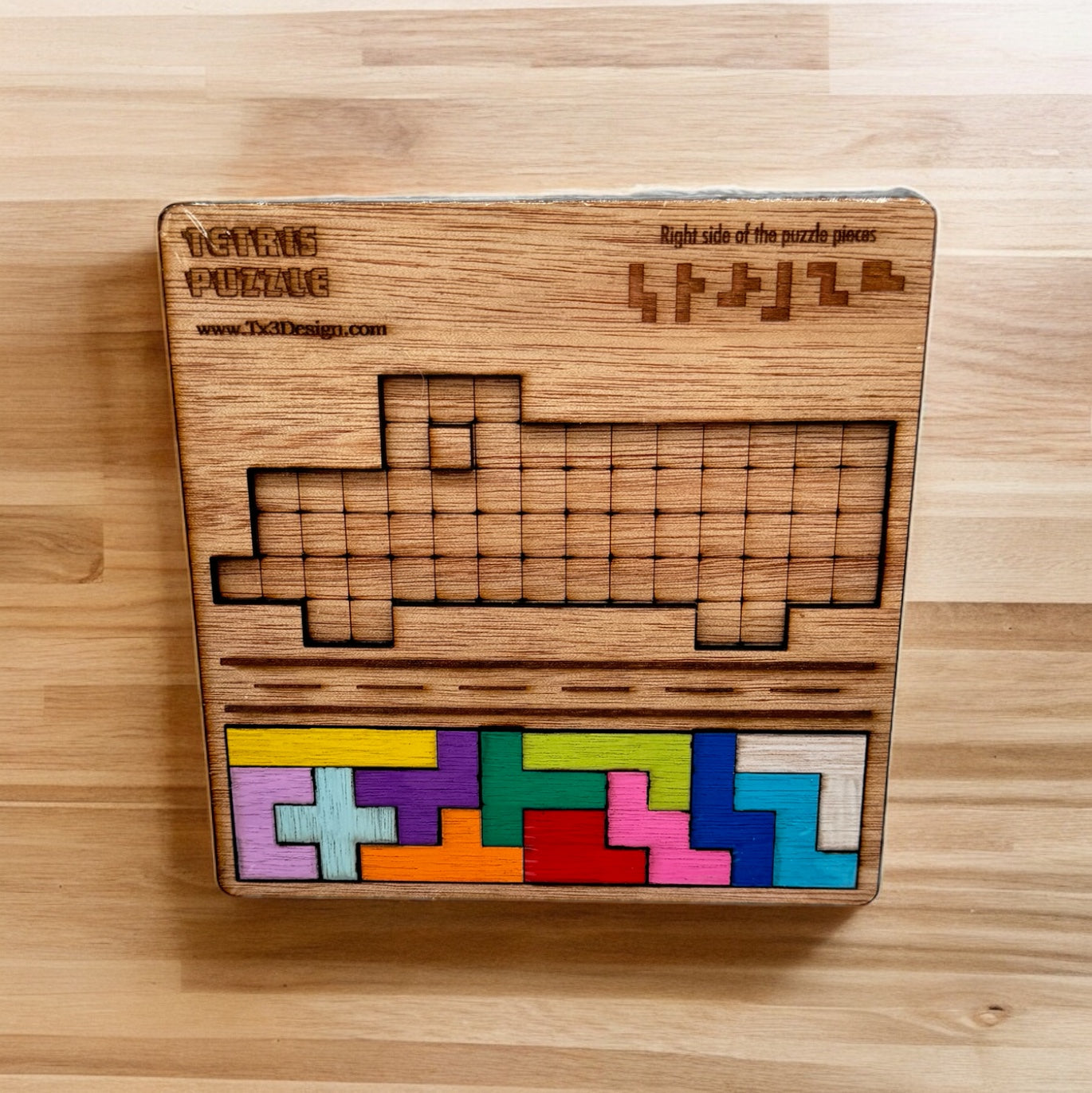 5.5x5.5” Wooden Tetris Puzzles