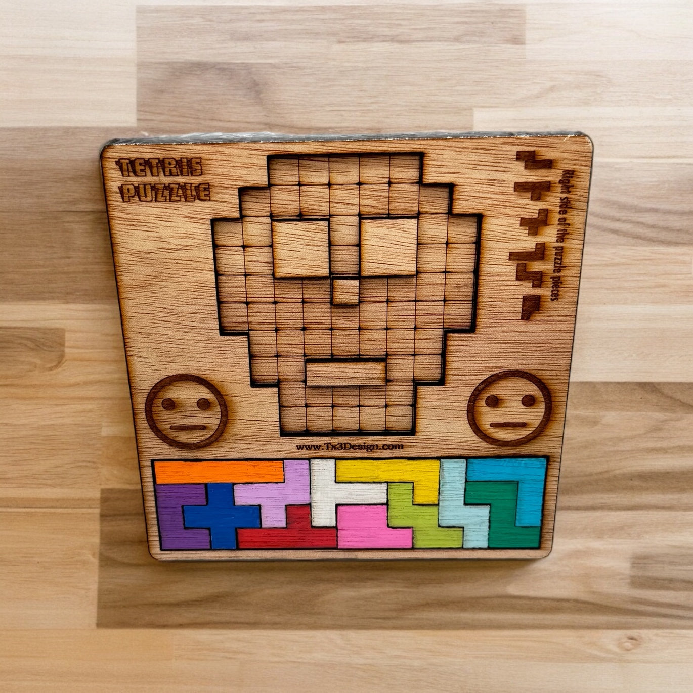 5.5x5.5” Wooden Tetris Puzzles