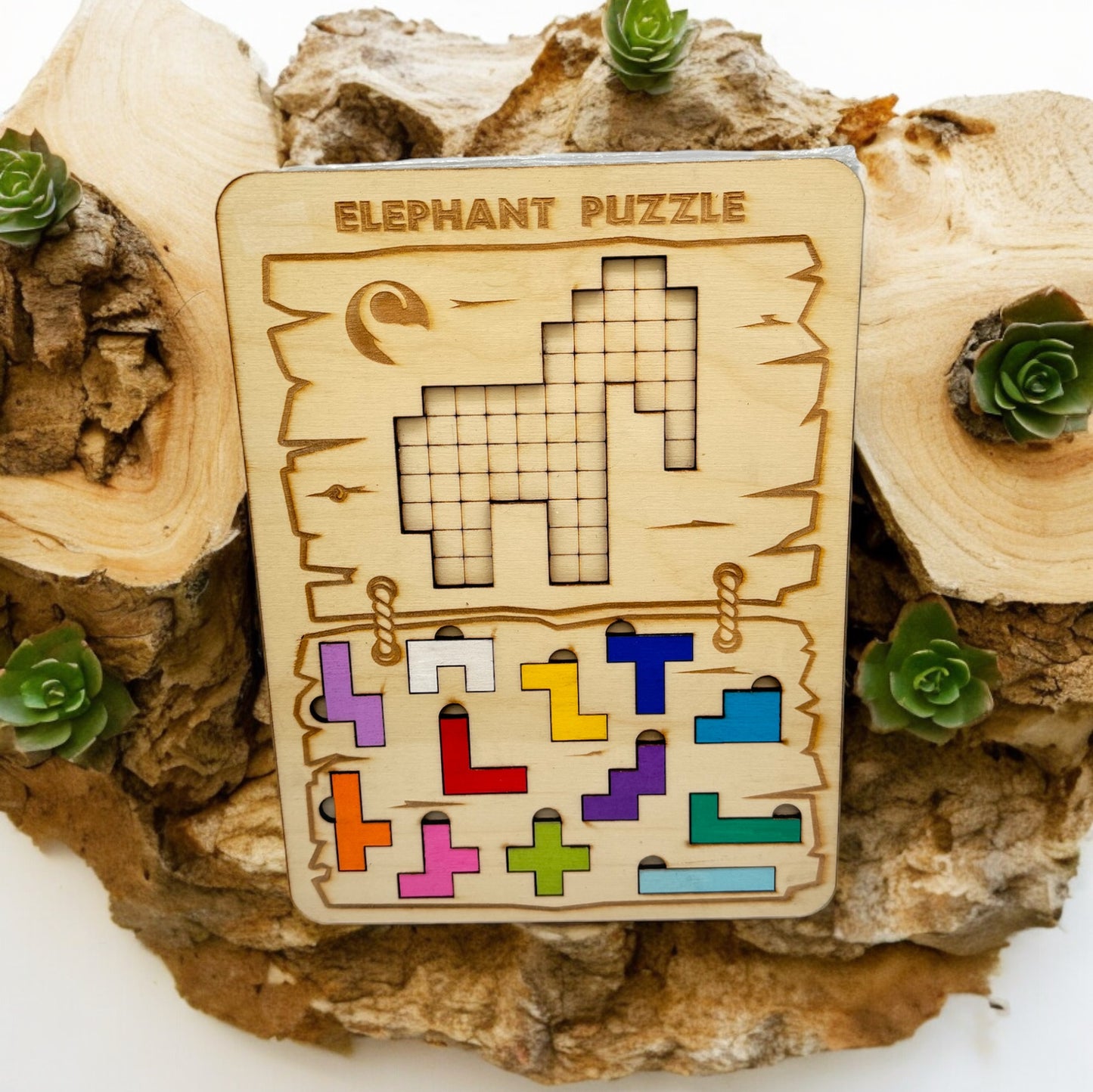 7.5x10" Wooden Tetris Puzzles