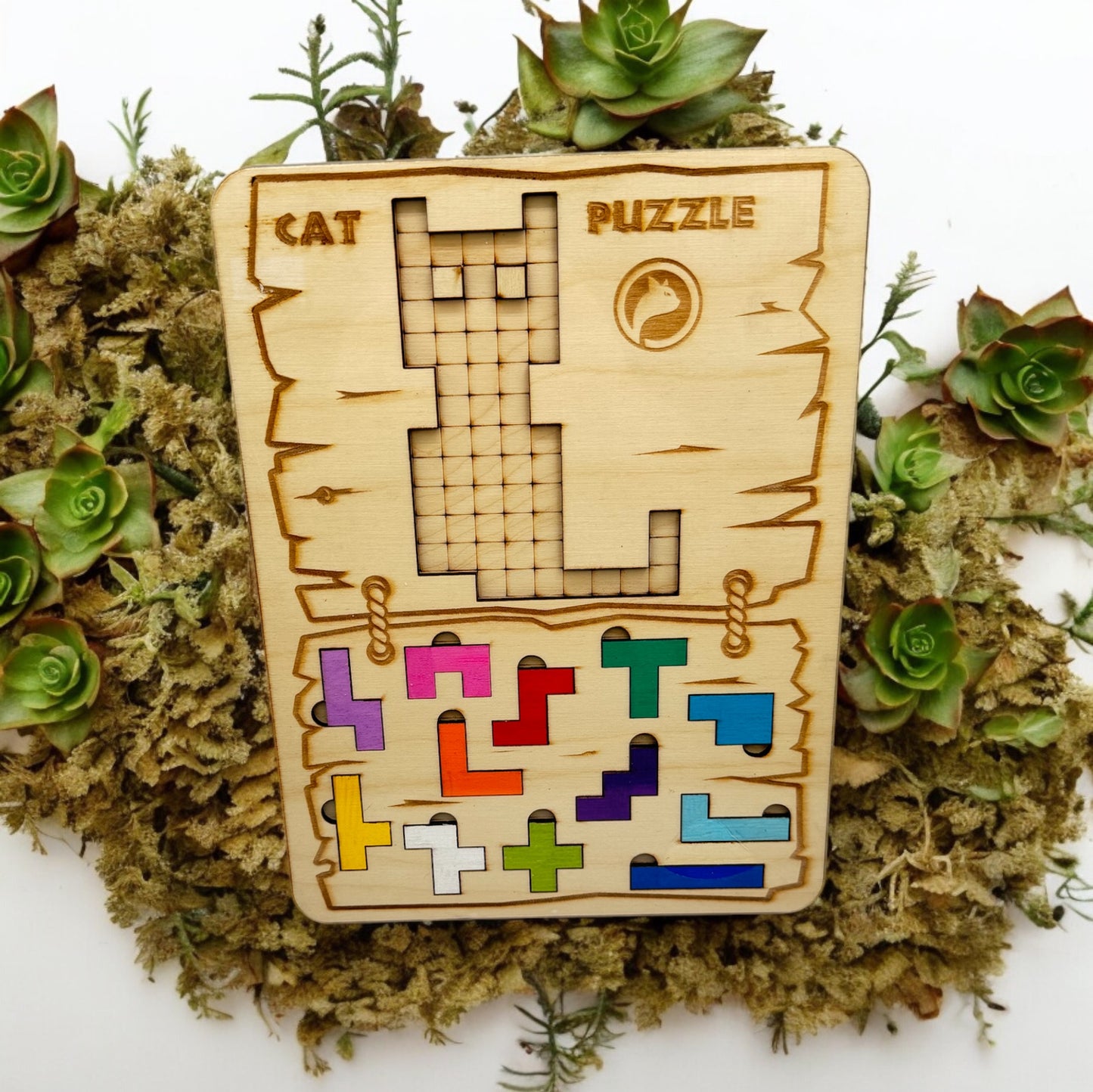 7.5x10" Wooden Tetris Puzzles