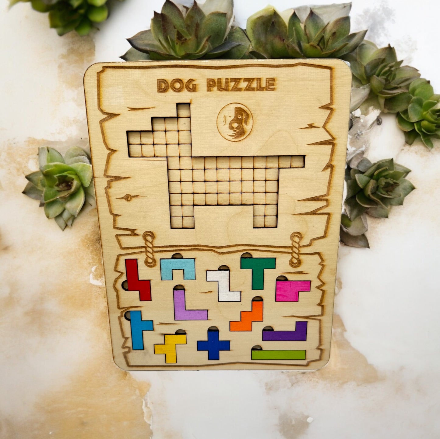 7.5x10" Wooden Tetris Puzzles